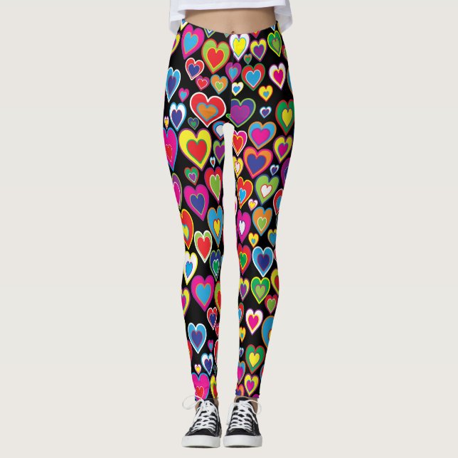 Leggings Arco iris llamativo vibrante de la diversión del (Anverso)