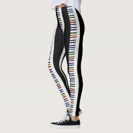 Leggings Arco iris y polainas negras de la música de las