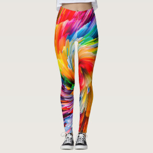 Leggings Arcoíris Abstracto Tornado Moderno Vibrante