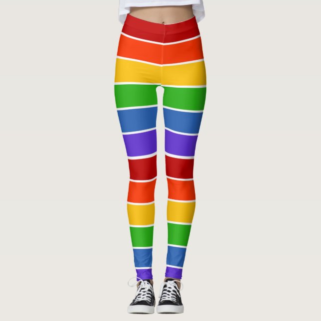 Leggings Arcoiris blanco a rayas (Anverso)