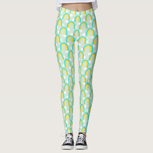 Leggings Arcoíris con nube azul (Anverso)