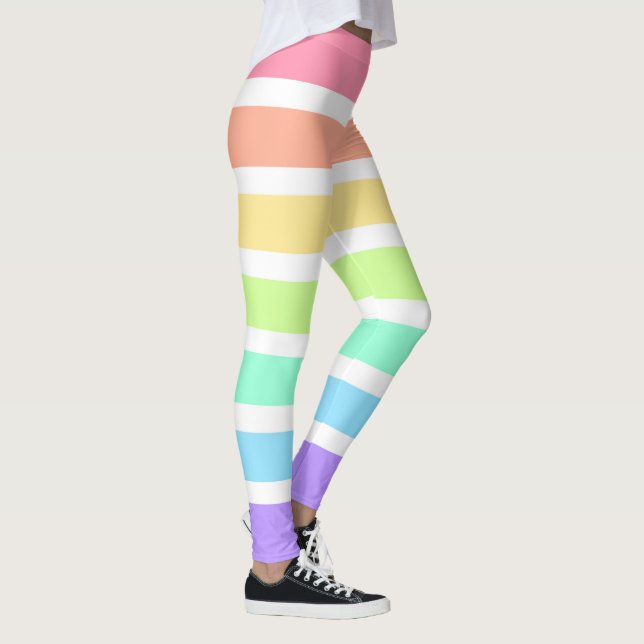 Leggings Arcoiris de bblegum y rayas blancas (Derecha)