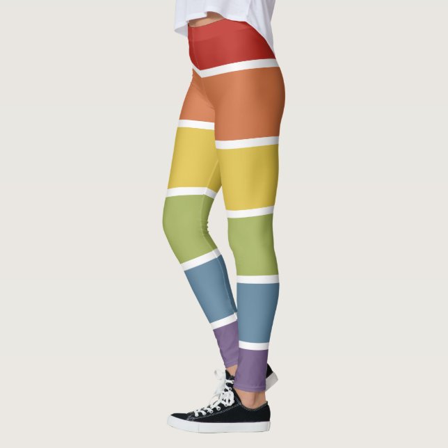 Leggings Arcoiris de color retro silencioso LGBT (Izquierda)