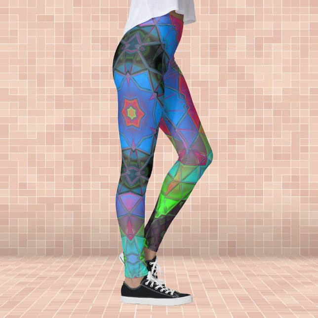 Leggings Arcoiris de flores de Kaleidoscope de Mosaica (Subido por el creador)