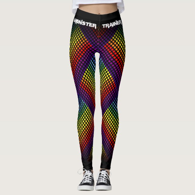 Leggings Arcoíris de lunares en tu texto  tu color (Anverso)