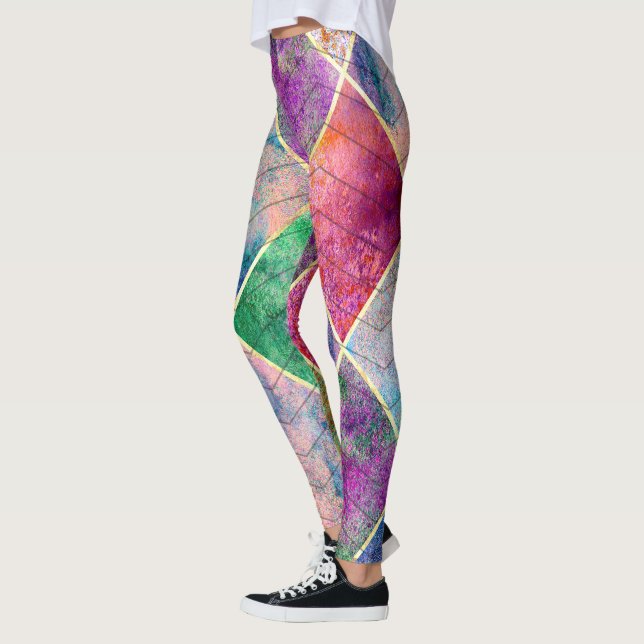 Leggings Arcoiris de Pearl Dye Harlequin Herringbone (Izquierda)