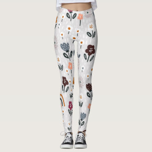 Leggings Arcoiris florales: Textura sin soldadura dibujada