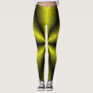 Leggings Arcoiris negro dorado amarillo en Leatheroptik