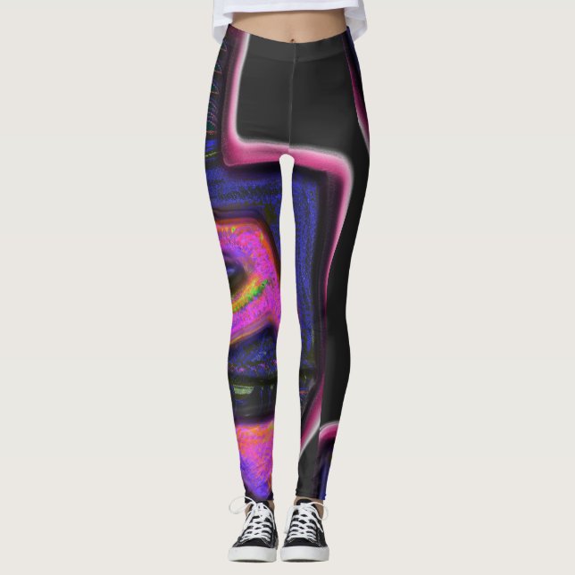 Leggings Arcoiris oscuro Hanukkah dreidel (Anverso)