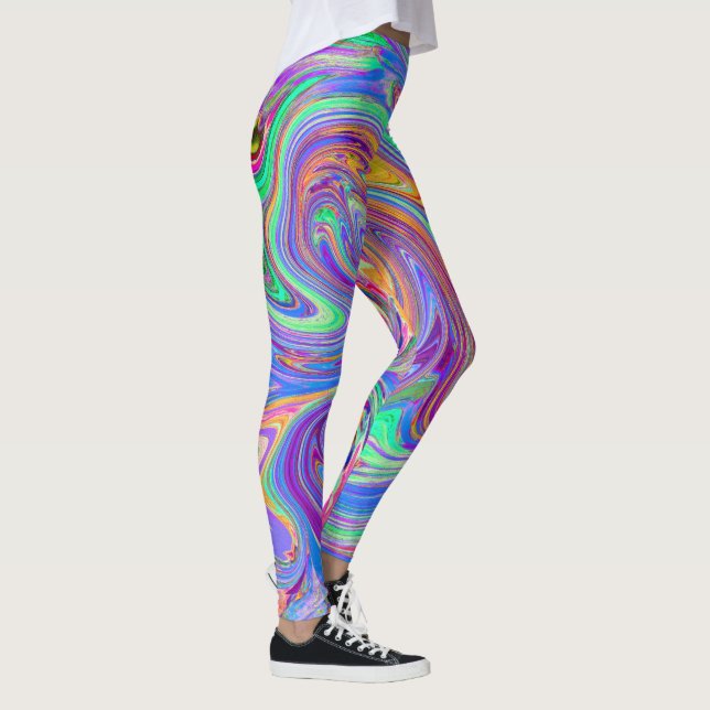 Leggings Arcoiris pastel de colores Groovy Resumen de arte  (Derecha)