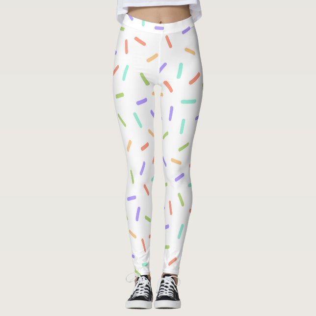 Leggings Arcoiris rociando confetti divertido patrón colori (Anverso)