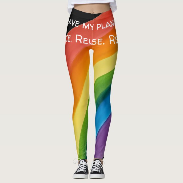 Leggings ARCOÍRIS Salva mi planeta (personalizable) (Anverso)