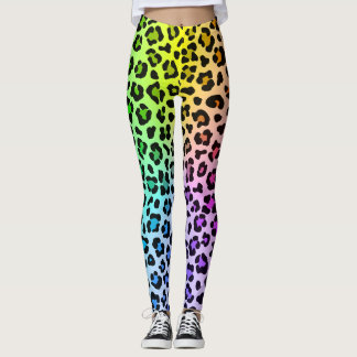 Leggings Arcoiris suave audaz y bello animal leopardo