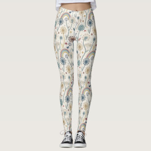Leggings Arcoiris y candeliones botánicos (2)