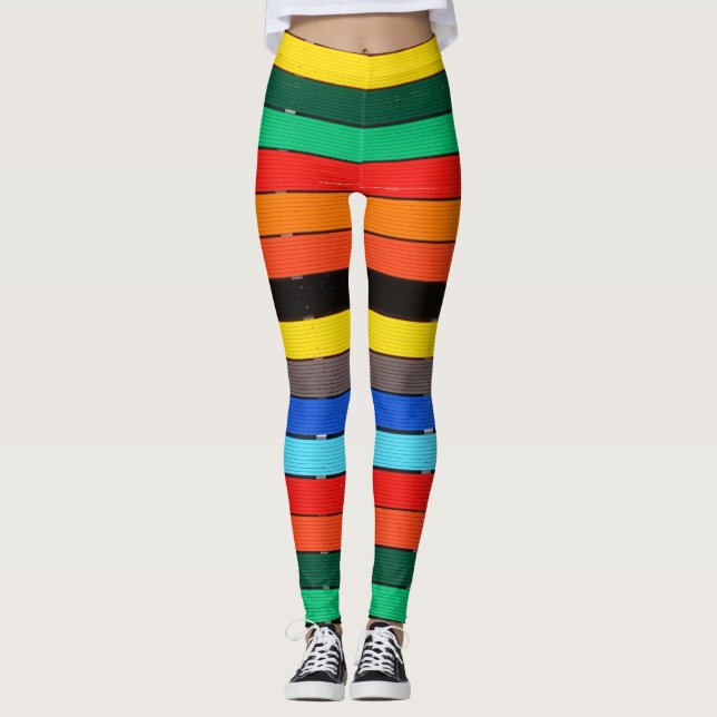 Leggings Arcos de colores y rayas arcoiris (Anverso)
