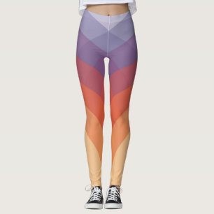 Leggings Arcos pastel morados, naranjas y azules