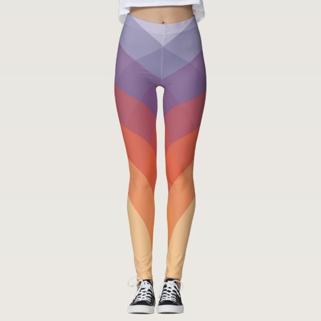 Leggings Arcos pastel morados, naranjas y azules (Anverso)