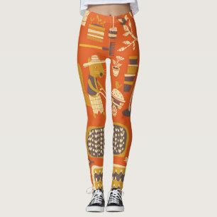 Leggings Ardillas de jardín: Escena animal caprichosa
