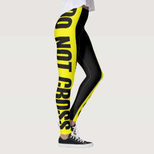 Leggings Áreas de peligro de cinta amarillas no cruzan la e