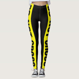 Leggings Áreas de peligro de cinta amarillas no cruzan la e