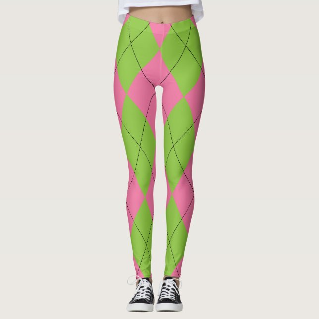 Leggings Argel rosa y verde (Anverso)