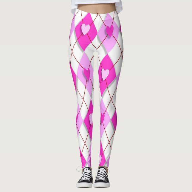 Leggings Argyle 3d Hearts (Anverso)