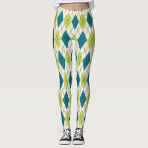 Leggings Argyle azul y verde