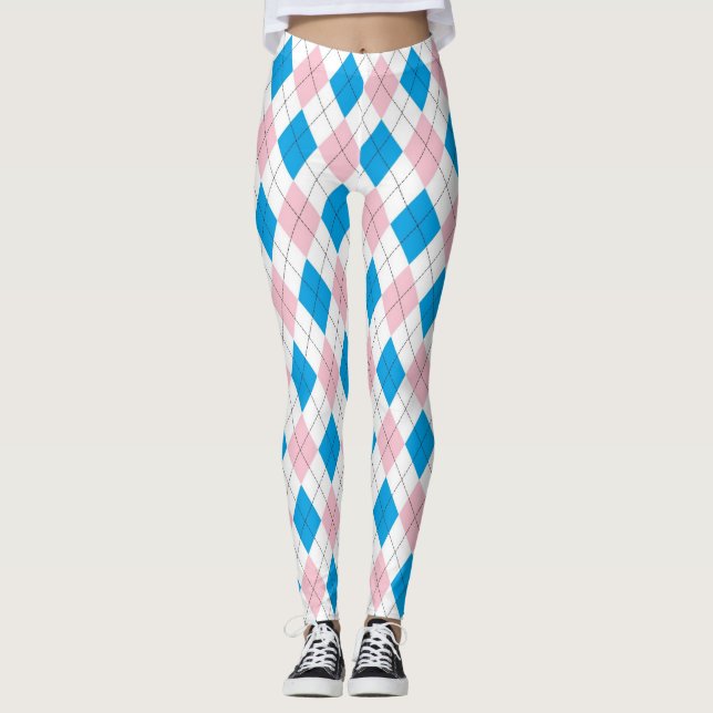 Leggings Argyle Rosa Y Azul (Anverso)