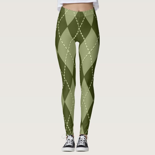 Leggings Argyle verde (Anverso)