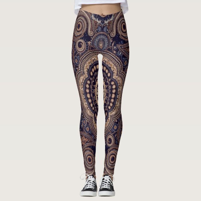 Leggings Aria Grace Indigo Marigold Paisley Tapestry (Anverso)