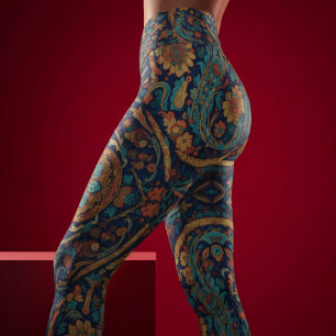 Leggings Aria Grace Majestuoso Índigo Paisley Boho