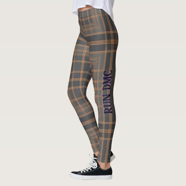 Leggings Aria Grace Urban Copper Grid Plaid Pattern RUN DMC (Izquierda)