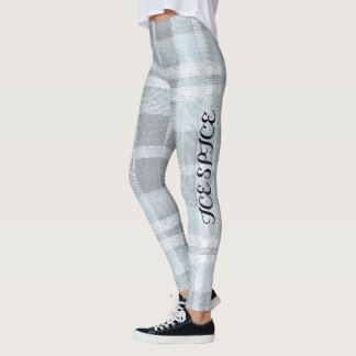 Leggings AriaGrace Silver Frost Invierno Patrón de Cuadros