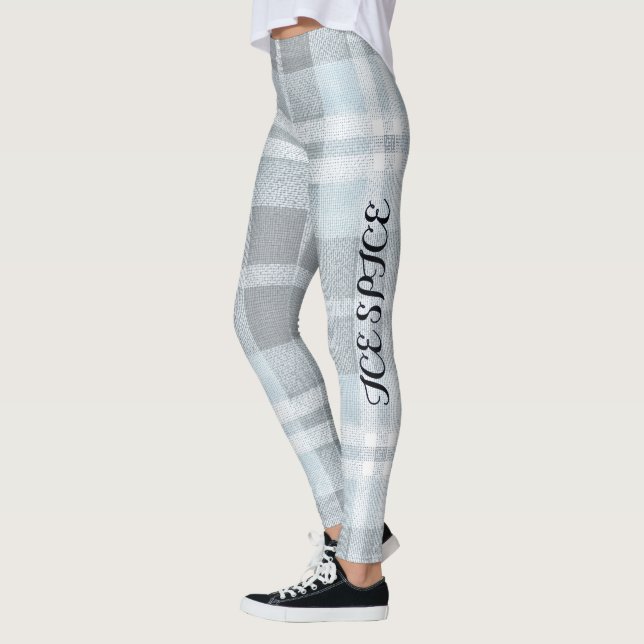 Leggings AriaGrace Silver Frost Winter Plaid Pattern Vol 24 (Izquierda)