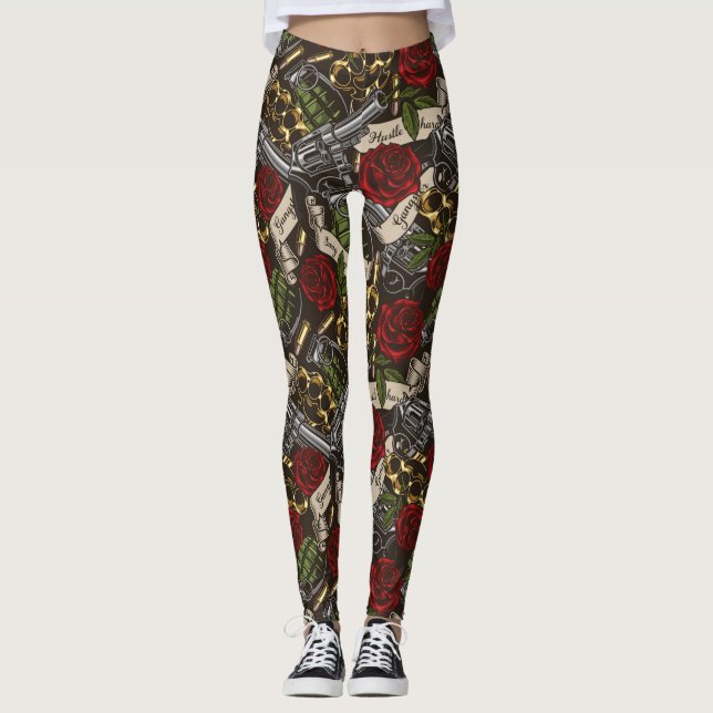 Leggings Armas y flores (Anverso)