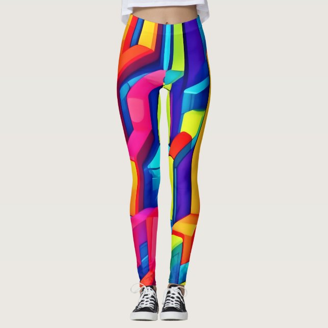 Leggings Armonía de abstracto geométrico (Anverso)