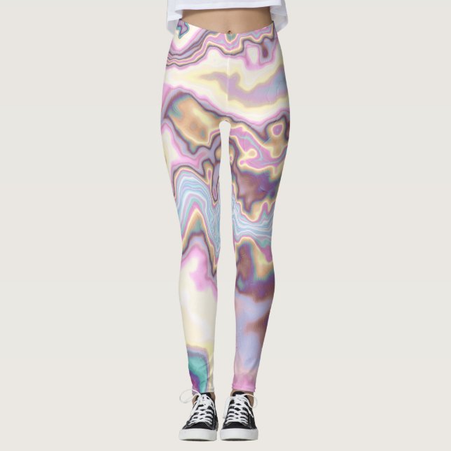 Leggings Armonía de mármol con flujo pastel (Anverso)