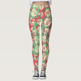 Leggings Armonía de Tinta y Rosas - Patrón Continuo