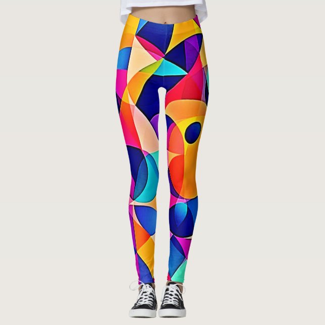 Leggings Armonía geométrica vibrante (Anverso)