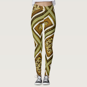 Leggings Arquitectura marrón y verde