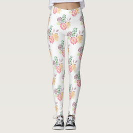 Leggings Arreglo floral de acuarela de moda