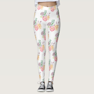 Leggings Arreglo floral de acuarela de moda