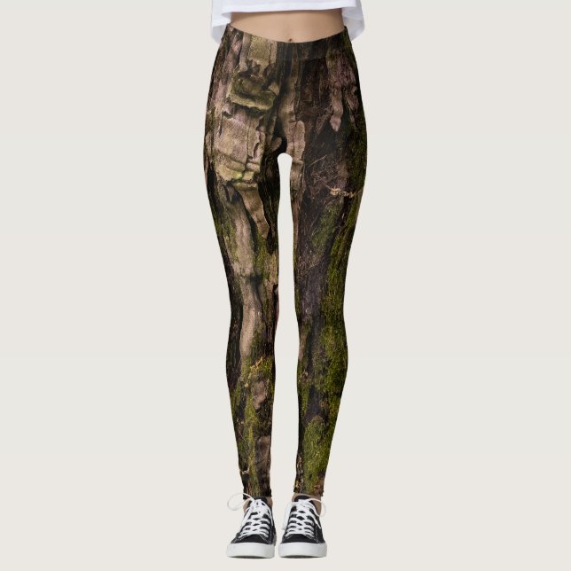 Leggings Arroz de árbol verde con mossy de selva rusa (Anverso)