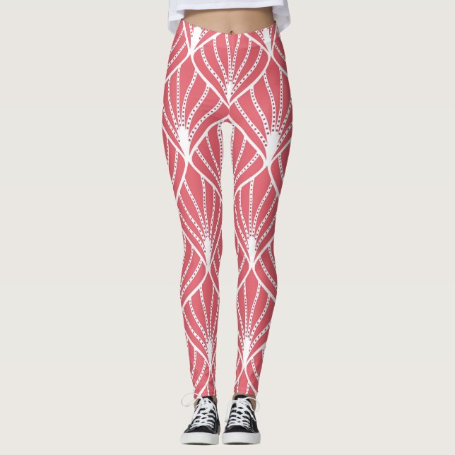 Leggings Art Decó, con un patrón geométrico sin costuras. (Anverso)