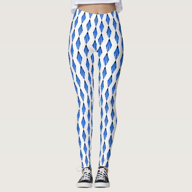 Leggings Art deco elemento en azul profundo (Anverso)