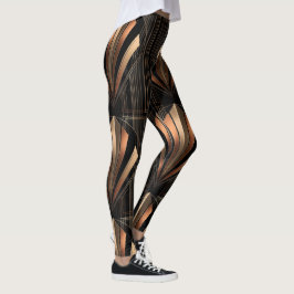 Leggings Art Deco Metallic Geometric Elegance