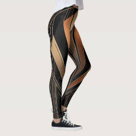 Leggings Art Deco Metallic Geometric Elegance