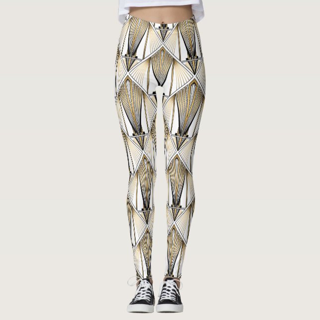 Leggings Art Deco, motivo de oro de lujo (Anverso)
