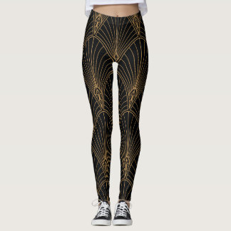 Leggings Art deco: patrón geométrico clásico.