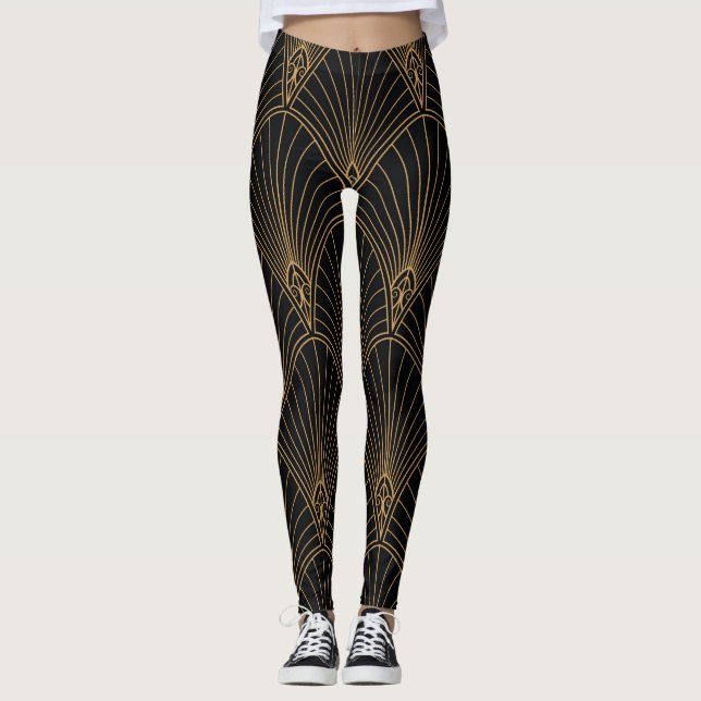 Leggings Art deco: patrón geométrico clásico. (Anverso)